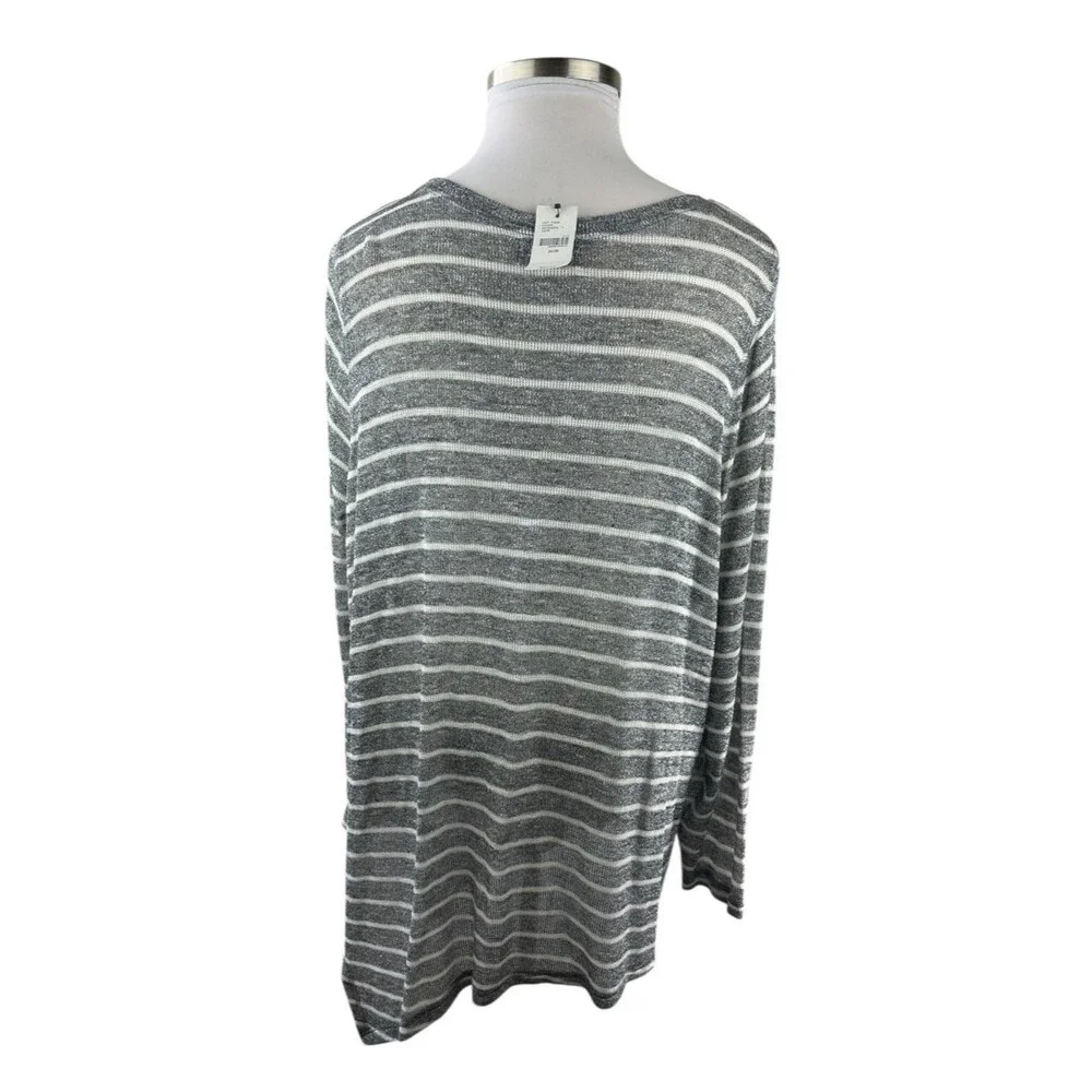✨2/$20 NWT Lane Bryant Sheer Metallic Striped Blouse Shimmer Plus Size 26/28 - Picture 8 of 15